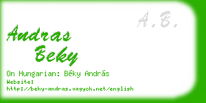 andras beky business card